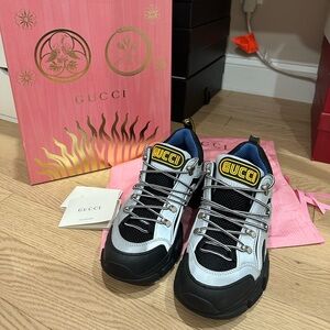 Gucci Black and Silver Athletic Shoes